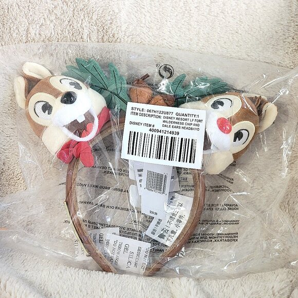 Loungefly Accessories - DISNEY PARKS FORT WILDERNESS CHIP & DALE LOUNGEFLY EARS HEADBAND NEW WITH TAGS